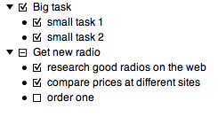 Example of hierarchies: Big task splits into two smaller tasks.