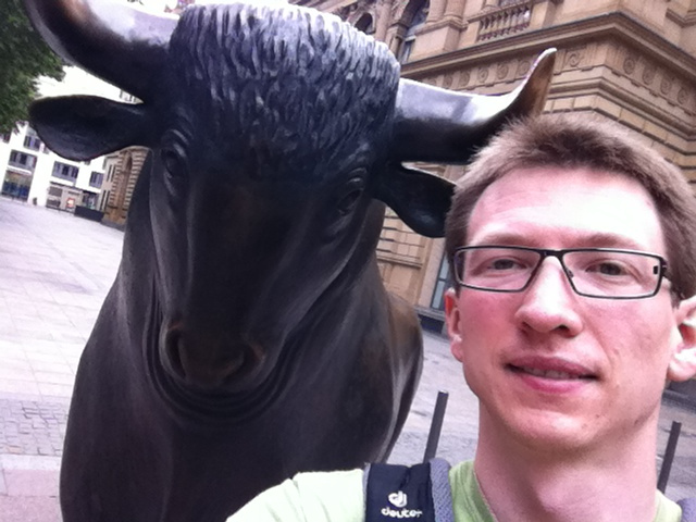 The famous bull in front of the Frankfurt stock exchange