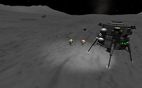 Mun Lander on the Mun - a small step for a Kerbal, a giant leap for Kerbalkind!