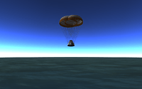 Capsule shortly before touchdown in the ocean - mission accomplished!